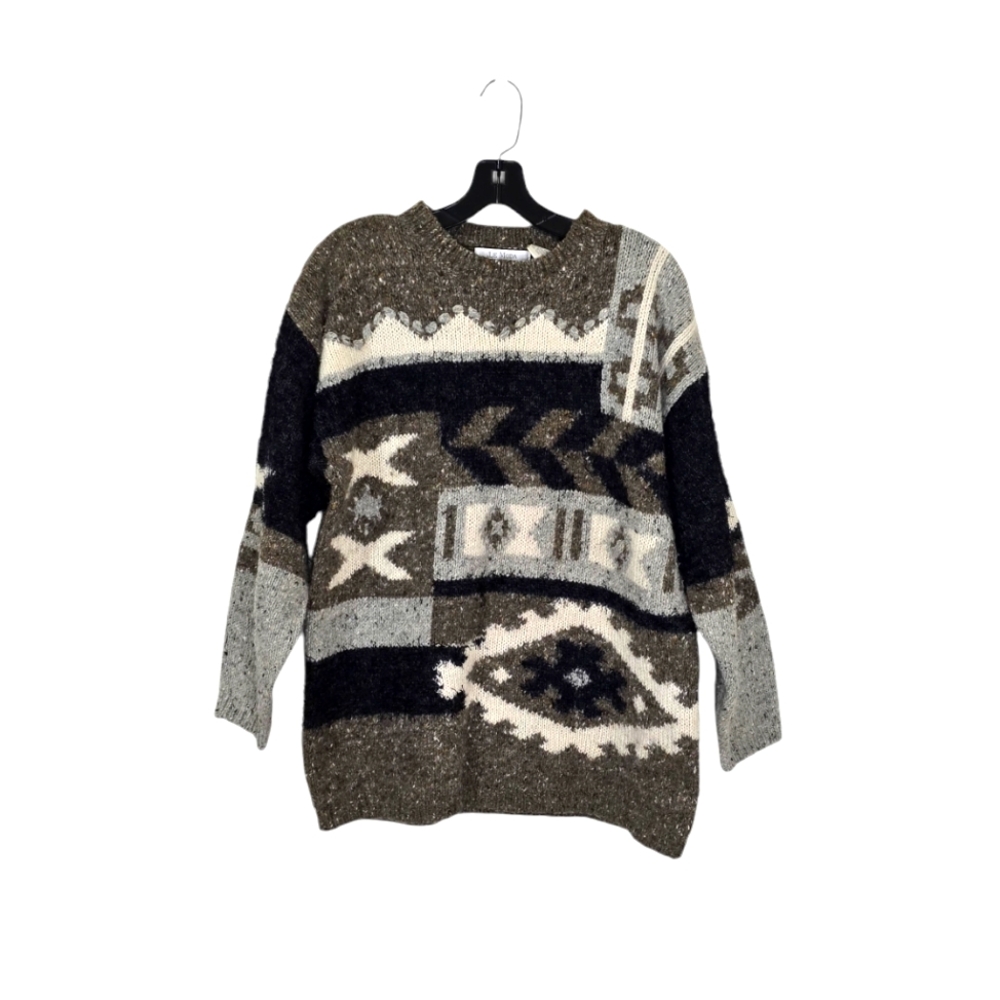 La Moda Wool‎ Angora Mohair Blend Vintage 80s Sweater Medium Retro